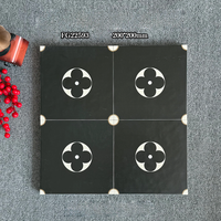 Vente flash - Carreaux de sol en porcelaine noire à bords droits mats, faciles à nettoyer, pour salle de bain