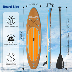 Planche à pagaie <span class=keywords><strong>gonflable</strong></span> à grain <span class=keywords><strong>de</strong></span> bois en PVC <span class=keywords><strong>de</strong></span> haute qualité Sup PaddleBoards pour le surf, la pêche et le yoga - Product Image 5