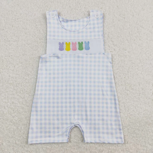 Romper de Pascua para Bebés Niñas con Bordado de Conejito y Estampado a Cuadros Rosa - Product Image 4