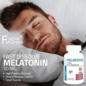 Wholesale Melatonin Supplement Manufacturer Fast Dissolve <b>10</b> mg for Sleep Support Cherry Flavor 360 Melatonin <b>Tablets</b> - Product Image 4