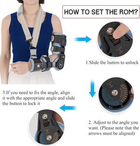 Tutore a gomito con cerniera <span class=keywords><strong>e</strong></span> regolazione ROM, stabilizzatore post-operatorio con cinghia <span class=keywords><strong>e</strong></span> imbracatura per <span class=keywords><strong>il</strong></span> recupero da infortuni all'arto, riparazioni di legamenti <span class=keywords><strong>e</strong></span> tendini - Product Image 2