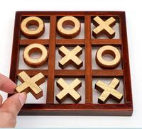 Jouets montessori en bois, classique Tic-Tac-Toe Puzzle Jeu de société Noughts and Crosses Jeu Meilleur pour les enfants Casse-tête Puzzle