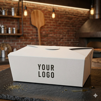 Boîte d'emballage alimentaire jetable résistante à la graisse pour marque privée, impression personnalisée durable, écologique, conception gratuite, MOQ 1000 pièces