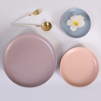 Pizza violette marocaine tasse en porcelaine fine vaisselle ensembles logo personnalisé porcelaine de luxe royal personnalisé imprimé assiette en céramique dîner