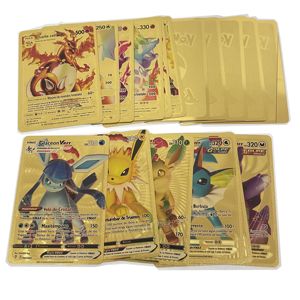 Nouveau Style de cartes TCG <span class=keywords><strong>poke</strong></span>-mon en feuille d'or, jeu de cartes à collectionner espagnol <span class=keywords><strong>poke</strong></span>-mon Basic GX <span class=keywords><strong>V</strong></span> Vmax de haute qualité - Product Image 1