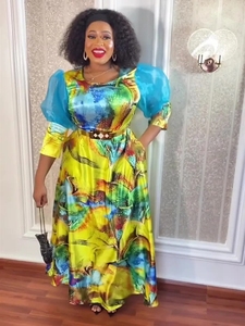 Robes Maxi Africaines pour Femmes 2023 <span class=keywords><strong>Plus</strong></span> <span class=keywords><strong>Size</strong></span> Soirée Fête Longue Robe Vêtements Africains Elégant Caftan Musulman Robe en Chiffon - Product Image 2