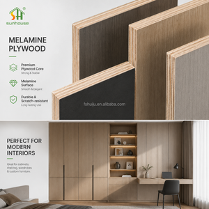 Panneau commercial de panneau de mur de tête de lit d'hôtel du contreplaqué 4x8 de mélamine de grain de cerise de 18mm - Product Image 1