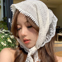 Bandanas de cheveux en dentelle pour femmes Foulard de mode Bandeau Triangle français Accessoires de cheveux pour femmes filles