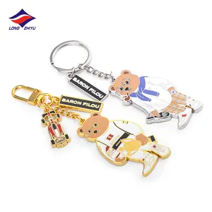 Keychain Chain Longzhiyu 17 Years Manufacturer Custom Soft Enamel Keychain Cartoon Dessert Car Beverage Bear Lady Tooth Metal Key Chain