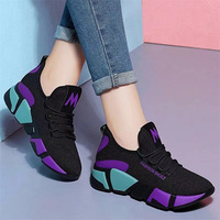 Chaussures de sport pour femmes à lacets, mode en gros, respirantes, empeigne en mesh, semelle intermédiaire en PVC, légères, chaussures décontractées d'été