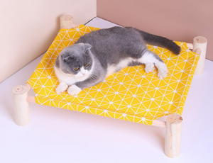 Pet camping bed summer cat and <b>dog</b> nest wooden all-season cat <b>mat</b> removable washable breathable cat bed camping bed - Product Image 2