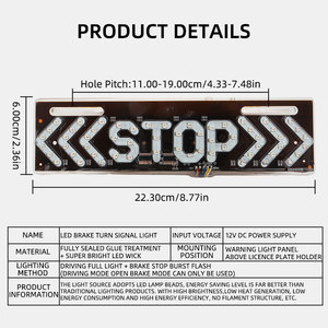 Luz <span class=keywords><strong>de</strong></span> Freno para Motocicleta, Luz Trasera LED RGB Impermeable, Intermitentes, Luz <span class=keywords><strong>de</strong></span> Matrícula, Luz <span class=keywords><strong>de</strong></span> Circulación Diurna, Luz Trasera <span class=keywords><strong>de</strong></span> Giro y Freno - Product Image 5