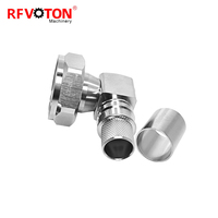 Konektor Crimp L29 7/16 Din Male Plug Sudut Kanan RA untuk Kabel WTR600 Tanpa Solder, Pengelasan RF Coaxial Coax EZ Connector Converter