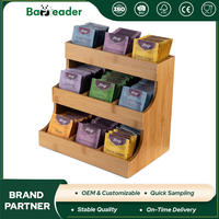 Étagère à épices en bambou naturel à 3 niveaux OEM/ODM, 9 compartiments, organisateur de cuisine en bois pour comptoir