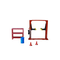 Kit d'outils d'entretien en plastique 1:64, modèle de scène, mini-échelle de levage, support de réparation automobile, conteneur de fût d'huile, accessoires de diorama 1/64