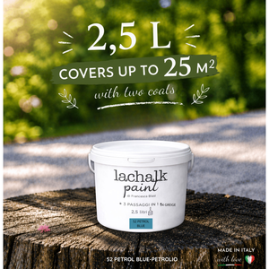 52 PETROL BLUE 25 lt LaChalk the evolution of <b>chalk</b> paint Where <b>chalk</b> meets resin: Hybrid <b>Chalk</b> Resin Paint made in Italy - Product Image 2