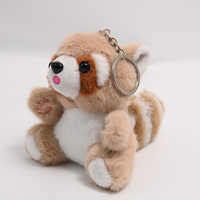 Boneka Rakun Duduk Mini Realistis, Mainan Hewan Isi Lembut, Gantungan Kunci Rakun, Hiasan Tas
