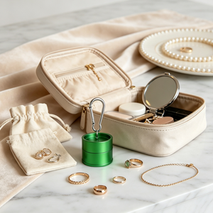 Mini Jewelry Storage <b>Box</b>, Small Metal Pill Case with Carabiner Hook for Rings <b>Earrings</b>, Outdoor Travel Tiny Accessory Container - Product Image 6