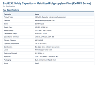 Condensateur de sécurité X2, condensateur à film polypropylène métallisé, 275VAC 310VAC 0,001-4,7uF, CQC VDE UL EV-MPX EvolE