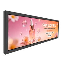 Écran publicitaire numérique LCD étiré mural intérieur de 28,6 pouces avec télécommande pour centre commercial et magasin de détail
