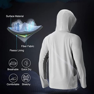 Long Sleeve Fishing t Shirt <b>Reflective</b> Mens Performance Fishing Shirts Custom Fishing Water Shirt - Product Image 3