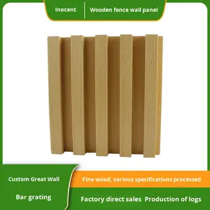 Panel de pared de rejilla cóncavo-convexo de gran pared de madera maciza minimalista moderno impermeable WPC para fondo decorativo de Hotel y hogar - Product Image 2