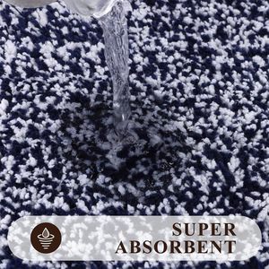 Nuovo <span class=keywords><strong>lavabile</strong></span> antiscivolo assorbente blu marino Extra morbido arruffato tappeti da <span class=keywords><strong>bagno</strong></span> set di servizi igienici pavimento doccia moquette - Product Image 5