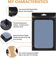 Sacs en aluminium Mylar étanches, noir et mat, pour imprimante numérique, pochettes scellées à trois côtés pour étuis pour téléphones portables, Promotion personnalisée
