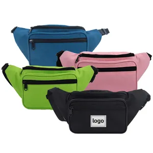 Vente en gros de sacs de ceinture de sport en polyester pour l'extérieur sac banane personnalisé sac de ceinture étanche de qualité logo personnalisé pour hommes femmes