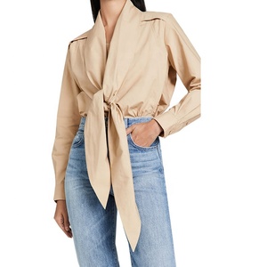 Elegante Camicetta da Ufficio a Maniche Lunghe per Donna <span class=keywords><strong>con</strong></span> Design a <span class=keywords><strong>Nodo</strong></span> sull'Orlo per Abbigliamento Formale e Outfit Professionali - Product Image 1