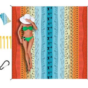 Grand tapis de plage imperméable et anti-sable avec logo personnalisé, tapis de plage sans sable avec sac de rangement pour pique-nique en plein air, <span class=keywords><strong>camping</strong></span> - Product Image 1