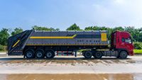 Camion compacteur de déchets à trois essieux avec transmission hydraulique manuelle, moteur et boîte de vitesses, vente directe d'usine