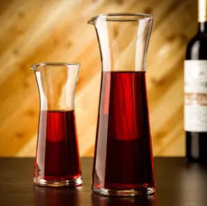 Klasik Vintage cam şarap sürahi kristal cam kırmızı alkol ruhu viski votka için şarap dekantörü sürahi