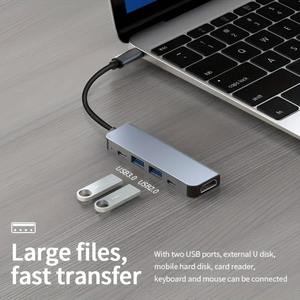 Base de Conexión USB 3.0 <span class=keywords><strong>5</strong></span> en 1 con Aleación de Aluminio, Transferencia de Datos de Alta Velocidad, Soporte para Tarjetas SD, Compatible con Laptops, 4K - Product Image 2
