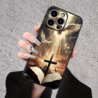 Coques de téléphone portable antichoc en silicone mat ultra-minces 17/16 avec motif animal et croix biblique, style subculture