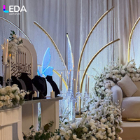 LEDA – Nouveaux rideaux à pampilles métalliques personnalisés et durables, lumières LED suspendues pour scène, éclairage de chemin de mariage, cadre doré pour événements et fêtes de mariage