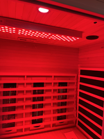 Aokingwin Sauna infrarouge lointain à spectre complet de conception moderne avec luminothérapie rouge, bois de pruche massif, vapeur sèche et écologique