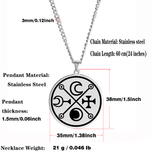 Sigillo <span class=keywords><strong>di</strong></span> Decarabia Goetia, il Dio Demone tra i Settanta Due Pilastri <span class=keywords><strong>di</strong></span> <span class=keywords><strong>Salomone</strong></span>, Talismano, Collana con Ciondolo in Acciaio Inossidabile Tagliato al Laser - Product Image 2