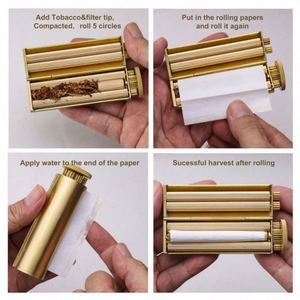 Solid Brass Manual Cigarette Rolling Machine 70mm Tobacco Roller Maker <b>Lighters</b> & Smoking Accessory - Product Image 3