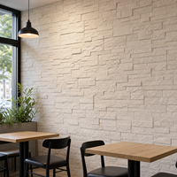 Panneau mural en PU imitation pierre WYRAX pour balcon, beige, pierre empilée, 600x1200mm, revêtement 3D, utilisation pour projets, décoration d'hôtel