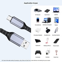 Câble de transfert de données haute vitesse USB 3.2 Gen 2 10 Gbps, USB-C Type C 3A, câble de charge rapide pour téléphones mobiles, SDD portable