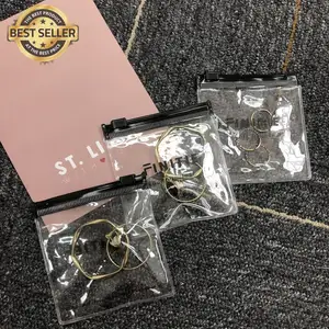 Borsa per imballaggio di gioielli con chiusura lampo personalizzata di moda borsa per gioielli/collana con cerniera in PVC trasparente Mini