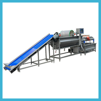 Ligne industrielle semi-automatique de traitement de fruits en acier inoxydable Machine à laver vortex à courants de Foucault pour fruits et légumes/fruits de mer