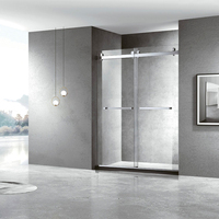 Baide salle de bain de luxe, chambre de douche fermée sans cadre, verre, double porte coulissante, cabine de douche