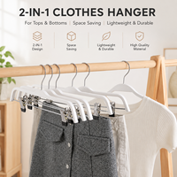 Porte-vêtements double niveau en plastique et fer, antidérapant, style moderne, gain de place, pour présentation en boutique