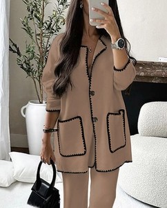 <strong>2026</strong> New Women's Eco-Friendly Polyester/<strong>Cotton</strong> Sports <strong>Wear</strong> Suit Autumn Fashion Casual Regular Fit Pure Color Two-Piece Set - Product Image 5