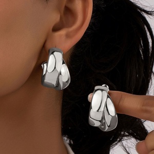 Pendientes de Aro Grandes, Pendientes de Metal con Geometría Coreana para Mujer, Pendientes Colgantes Retro, Joyería de Moda - Product Image 4