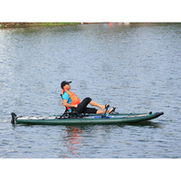 Kayak à pédales gonflable, système de pédales à économie d'effort, bateau gonflable portable pour la pêche en plein air