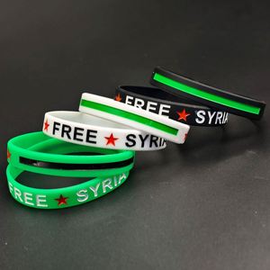 สายรัดข้อมือซิลิโคนขายส่งจากโรงงาน สร้อยข้อมือแฟชั่นสำหรับกิจกรรม งานเทศกาล ธงปาเลสไตน์ ธงซีเรีย สายรัดข้อมือสำหรับโปรโมชั่น - Product Image 5