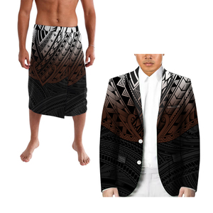 Completo Casual da Uomo Stile Retrò Polinesia Tonga con Kimono a Maniche Lunghe e Cardigan <span class=keywords><strong>Ie</strong></span> Due Pezzi - Product Image 2